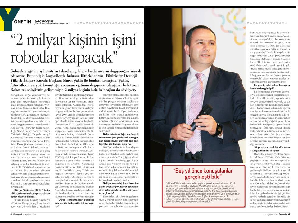 Ekonomist dergisinde Murat Şahin